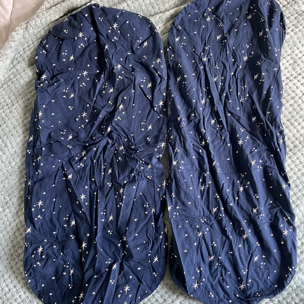 SNOO basinet 2 pack Navy Blue Star Patterned Bedding Sheets plus bonus grey